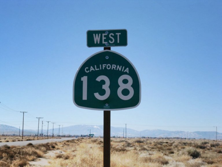 Highway 138 marker sign.