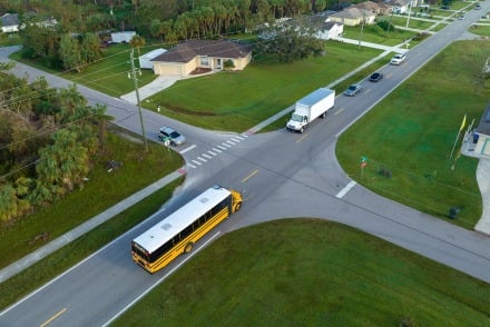 School Bus aerial 