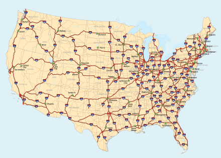 US Major Interstate Map