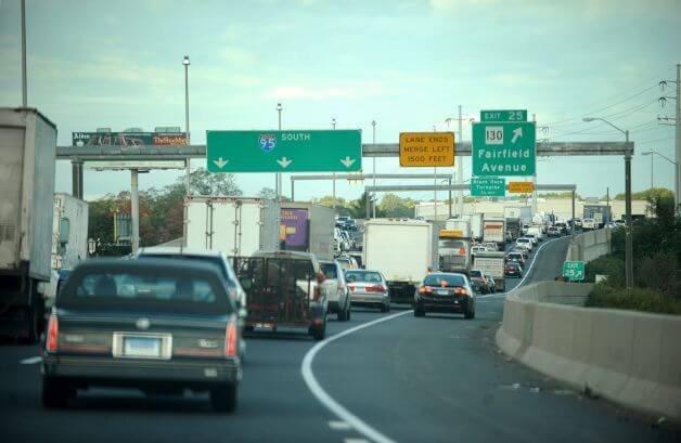 Traffic on a large express way.