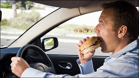Eating while driving.