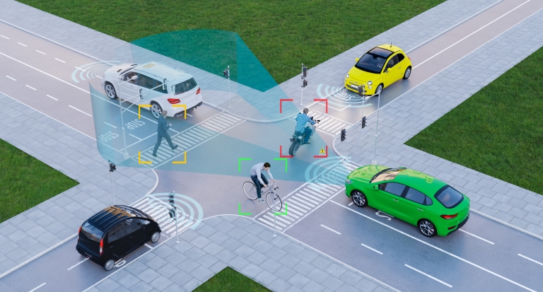 Autonomous cars with artificial intelligence self-driving