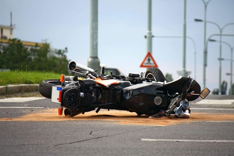 Motorcycle crash.