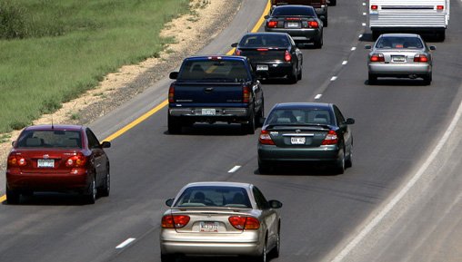 normal flow of freeway traffic